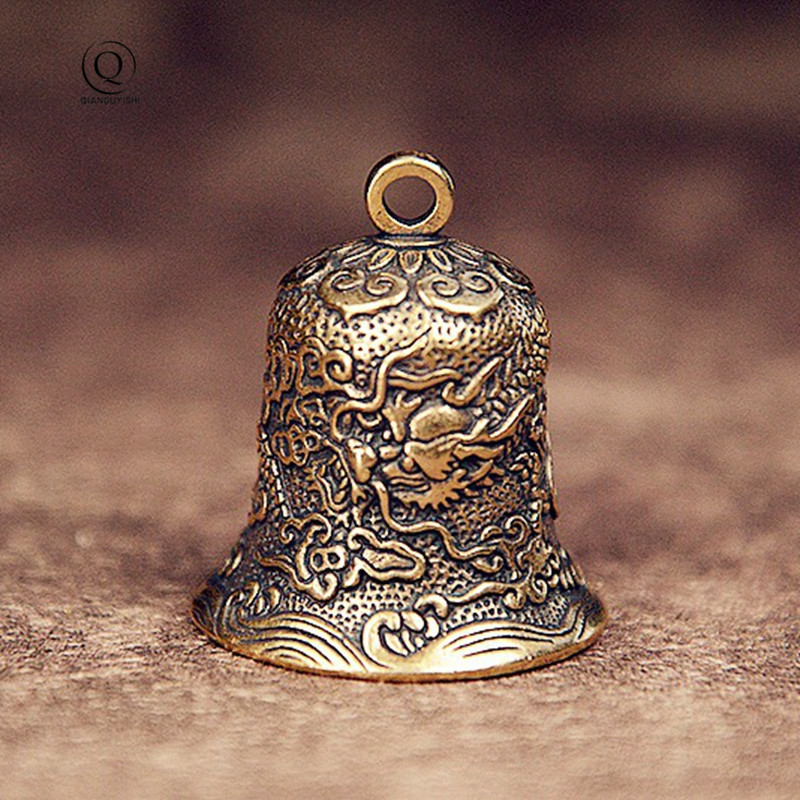 Vintage Collectible Bells - Vintage Messing Glocke geschnitzt Drachen Totem