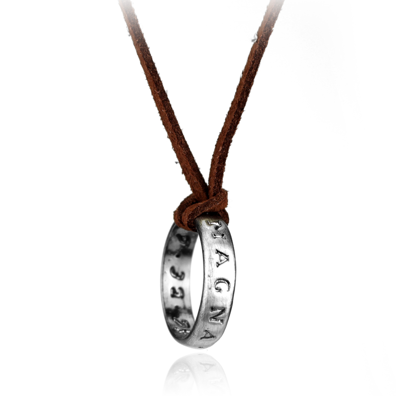 Vintage Necklace - Game Anime Leder-Kettenring-Halskette mit Nathan Drake