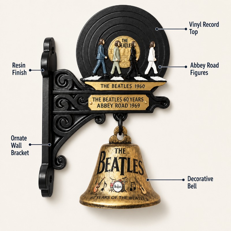 Vintage Collectible Bells - The Beatles Abbey Road Wandglocke Retro