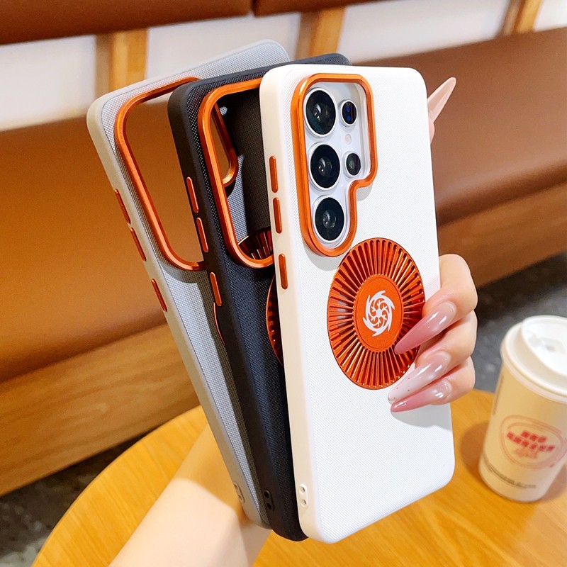 Camera Leather Case - Für MagSafe Magnetische Hülle für Samsung