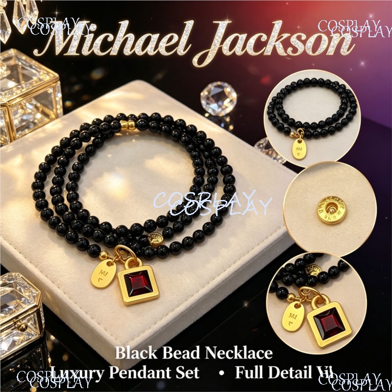 Vintage Necklace - Vintage Perlenkette Michael Jackson Cosplay-Requisite Mode-Souvenir