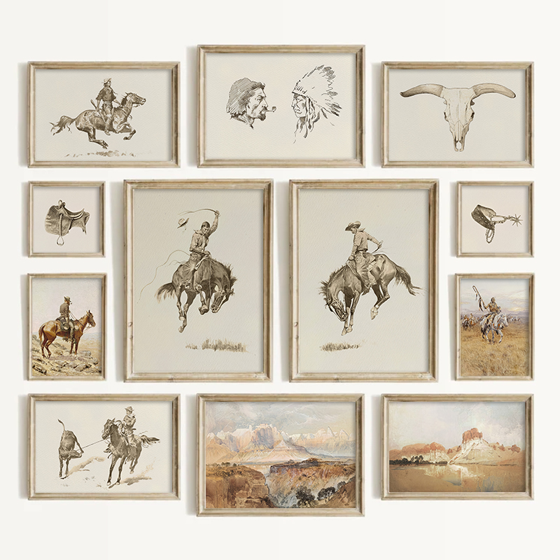 Südwestlicher Cowboy-Wandkunst – Vintage Toys Collection Bewertung und Preis